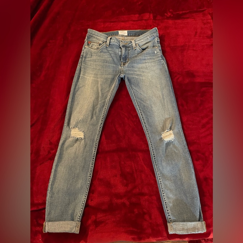 Women's Distressed Blue Jeans